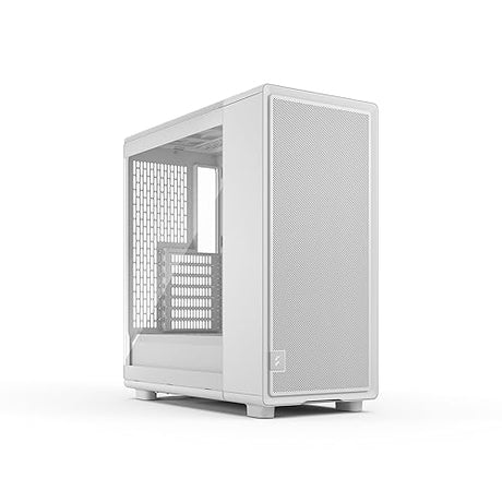 Fractal Design Epoch White - Tempered Glass Clear Tint - High Airflow PC Gaming Case - Mesh Front Panel - Three Momentum 12 Fans Included - Spacious Interior - ATX/mATX/ITX Support White - Tg Tempered glass