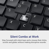 Dell KB555 Silent Keyboard and Mouse - 18 Programmable Shortcut Keys, Copilot Key, Secure Dual-Mode connectivity, Adjustable DPI, Ambidextrous, Low Battery LED Indicator, 3-Year Warranty - Black