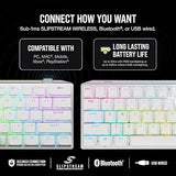 Corsair K70 PRO MINI WIRELESS RGB 60% Mechanical Gaming Keyboard - Fastest Sub-1ms Wireless, Swappable CHERRY MX Red Keyswitches, Aluminum Frame, PBT Double-Shot Keycaps - NA Layout, QWERTY - White CHERRY MX RED Switches