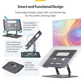 StarTech.com Rotating Laptop Stand, 360 Swivel, Ergonomic Desk Riser for Computer, Adjustable Height/Tilt, 11lb/5kg, Aluminum