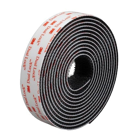 3M Dual Lock Reclosable Fastener TB3550CF, Type 250/250, 1 Roll, Black, 1 in x 10 ft, Industrial Use, Temperature, Moisture, UV Resistant, Snaps Shut, Durable for Repeated Opening and Closing