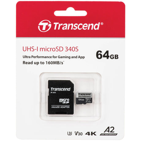 Transcend microSDXC 340S 64GB Class 10 UHS-I U3 A2