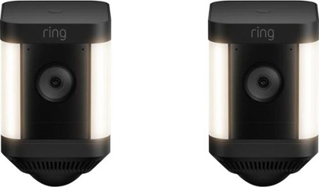Ring Spotlight Cam Plus 2-pack Camera Indoor/Outdoor Wireless 1080p Security Cameras - Black