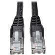 Tripp Lite 15ft Cat6 Patch Cable M/m Black Gigabit Molded Snagless Pvc Rj45