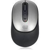 Adesso Mouse Wireless A10 Antimicrobial 3 Button Up To 1600dpi PC/Mac - Black & Silver (iMouse A10)