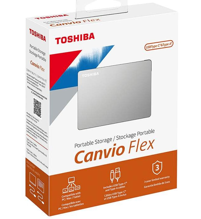 Toshiba Canvio Flex External Hard Drive 1000 GB Silver