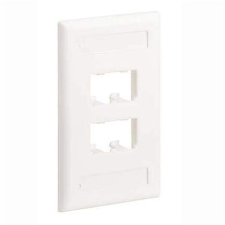 Panduit Mini-Com Single Gang Faceplate, 4 Port, White