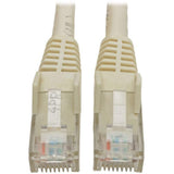 Tripp Lite Cat6 GbE Gigabit Ethernet Snagless Molded Patch Cable UTP White RJ45 M/M 4ft 4' - N201-004-WH