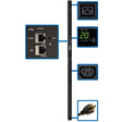 Tripp Lite 3.2–3.8kW Single-Phase Switched PDU With LX Platform Interface, 200–240V Outlets (20 C13 & 4 C19), C20/L6-20P, 0U