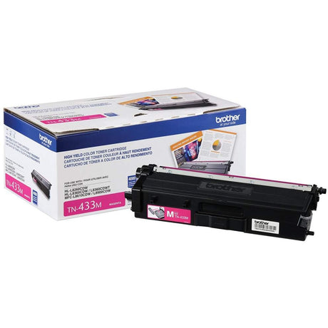 Brother TN 433M Magenta Toner Cartridge, High Yield