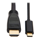 Tripp Lite U444-006-HBE USB-C To HDMI Adapter Cable (M/M), 4K, 4:4:4, Thunderbolt 3 Compatible, Black, 6 Ft. (1.8 M)