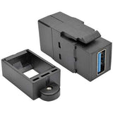 Tripp Lite USB 3.0 Keystone Panel Mount Coupler F/F All In One Black