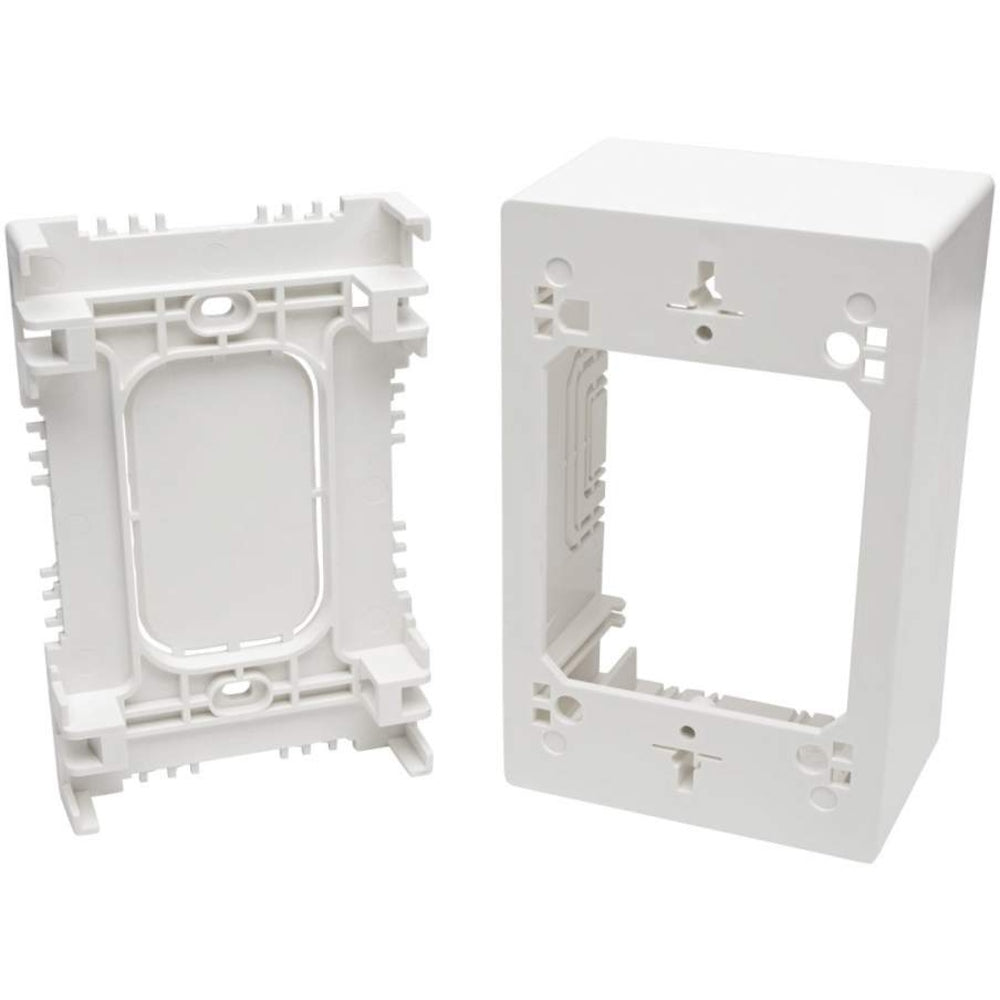 Tripp Lite 323068 Single-Gang Surface-Mount Junction Box Wall Plate, White
