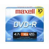 Maxell DVD-R Recordable Disc, 4.7 GB, 16x, Jewel Case, Gold