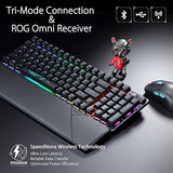 ASUS ROG Strix Scope II 96 Wireless Gaming Keyboard, Tri-Mode Connection, Dampening Foam & Switch-Dampening Pads, Hot-Swappable Pre-lubed ROG NX Snow Switches, PBT Keycaps, RGB-Black