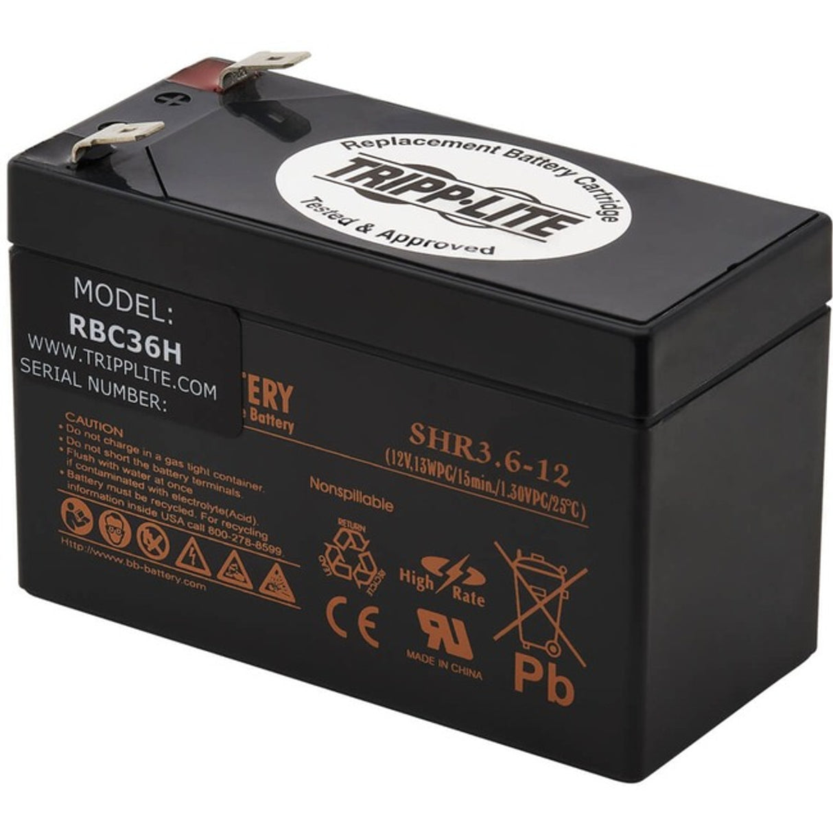 Tripp Lite Replacement Battery Cartridge For AVR550U / AVRX550U UPS Systems RBC36H