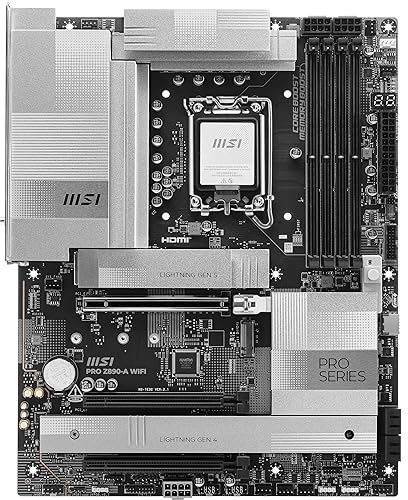 MSI PRO Z890-A WiFi Motherboard (Supports Core Ultra Series 2 Intel Processors, LGA 1851, DDR5, PCIe 5.0, M.2, SATA, 5Gbps LAN, USB Type-C, Wi-Fi 7, Bluetooth 5.4, Thunderbolt 4, ATX)