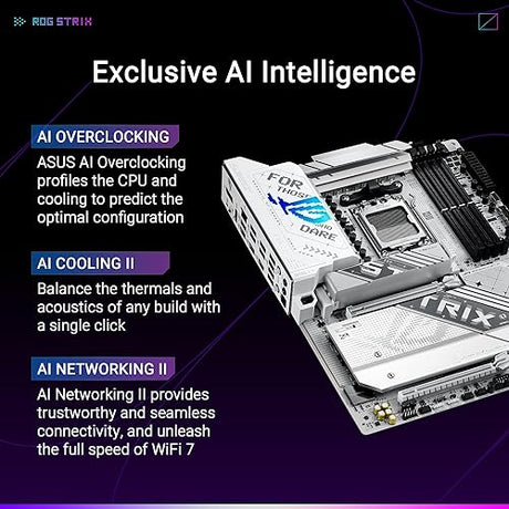 ASUS ROG Strix X870-A Gaming WiFi AMD AM5 X870 ATX Motherboard 16+2+2 Power Stages, Dynamic OC Switcher, Core Flex, DDR5 AEMP, WiFi 7, 4X M.2, PCIe® 5.0, Q-Release Slim, USB4®, AI OCing & Networking