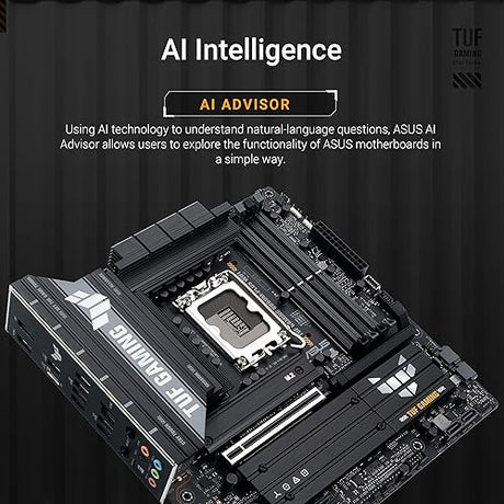 ASUS TUF Gaming B860M-PLUS WiFi B860 LGA 1851 mATX Motherboard, Intel® Core™ Ultra Series 2 Ready, AI PC, 12+1+2+1 80A Stages, DDR5,PCIe 5.0, 3X M.2, Wi-Fi 7, 2.5G LAN, HDMI™, USB 20Gbps Type-C®