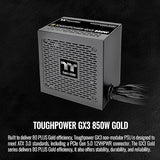 Thermaltake Toughpower GX3 850W 80Plus Gold SLI/Crossfire Ready ATX 3.0 Power Supply; PCIe5 12VHPWR Connector Included; 5 Year Warranty; PS-TPD-0850NNFAGU-3