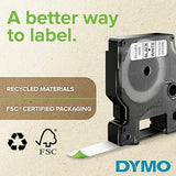 DYMO Rhino Industrial Vinyl Labels, 3/8, White Print on Black, Self-Adhesive, for LabelManager & Rhino Label Makers