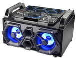 Sylvania SP770 Portable 2.1-Channel 50-Watt-Max DJ Bluetooth Boombox with Lights and Drum Kit, Black