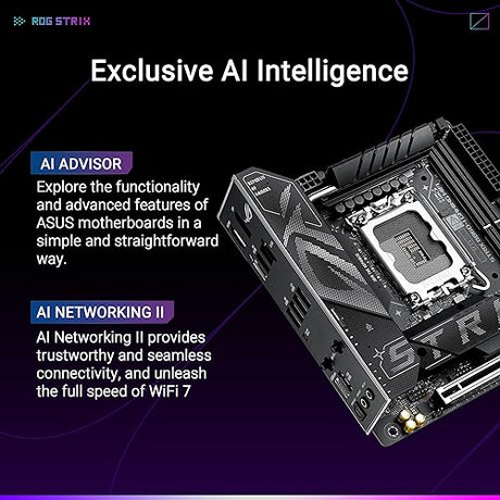 ASUS ROG STRIX B860-I GAMING WIFI B860 LGA 1851 mITX Mini-ITX motherboard, Intel® Core™ Ultra Series 2 Ready, Advanced AI ready, 10+1+2+1 stage, DDR5, 2.5G LAN, WiFi7, M.2, Thunderbolt™ 4, USB Type-C®
