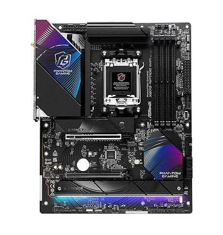 ASRock Phantom Gaming X870 Riptide WiFi 7 AMD Ryzen Socket AM5 ATX Motherboard DDR5 DIMMs 8000 MHz 256 GB USB4 M.2 SATA3 6.0 Gb/s