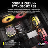 Corsair iCUE Link Titan 360 RX RGB Liquid CPU Cooler – 360mm AIO – 3X RX120 RGB Fans Included – Fits Intel LGA 1851/1700, AMD AM5/AM4 – iCUE Link System Hub Included – Black Black 360mm AIO