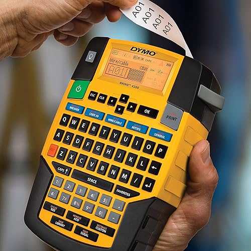 Dymo 1801611 Rhino 4200 - Facility, Security, and Pro A/v, Yellow/Black 1/4 - 1 Label_maker Standard Packaging