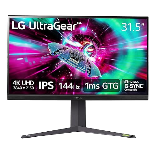 LG 32" Ultragear 4K UHD (3840x2160) Gaming Monitor, 144Hz, 1ms, VESA DisplayHDR 400, G-SYNC and AMD FreeSync Premium, HDMI 2.1, DisplayPort, 4-Pole HP Out DTS HP:X, Tilt/Height/Pivot Stand, Black