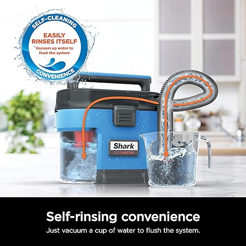 Shark VS100C MessMaster Portable Wet/Dry Vacuum, 1 Gallon Capacity, Corded, Handheld, Perfect for Pets & Cars, Self-Cleaning, Ultra-Powerful Suction, Blue (Canadian Edition)