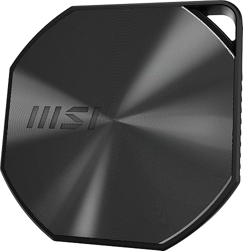 MSI DATAMAG 20Gbps 2TB Portable SSD, 2TB External Solid State Drive, Speeds Up to 1600MB/s, USB-C, Reliable Storage for Gaming, Students, Professionals, Black