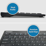 Kensington Slim Type Wireless Quiet Keyboard (K72344US), Black Slim Design - Wireless