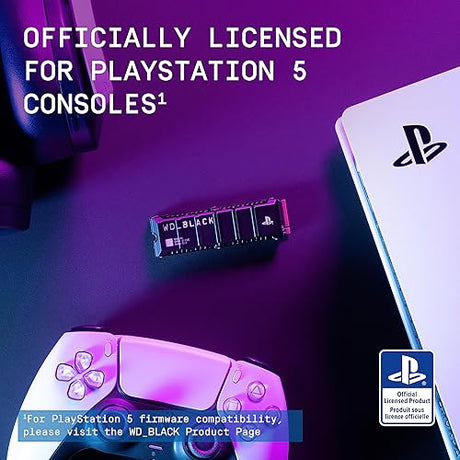 WD_BLACK 2TB SN850P NVMe M.2 SSD Officially Licensed Storage Expansion for PS5 Consoles, up to 7300MB/s, with heatsink - WDBBYV0020BNC-WRSN 2TB NEW - Up to 7,300MB/s