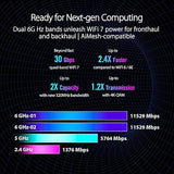 ASUS ROG Rapture GT-BE98 PRO First Quad-Band WiFi 7 Gaming Router supports 320MHz, Dual 10G Port, Triple-level Game Acceleration, Mobile Game Mode, Subscription-Free Security, AiMesh, and VPN features