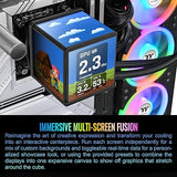 Thermaltake MINECUBE 360 Ultra CPU Liquid Cooler; Intel/AMD Compatible; 3x120mm 500~2000rpm SWAFAN EX ARGB; MAGForce 2.0. 4X 3.95 TFT LCD Screens; Swappable Fan Blades; Black; CL-W481-PL12SW-A