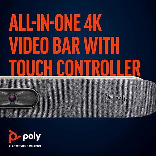 Poly - Studio X30 (Polycom) with TC8 Touch Controller - 4K Video & Audio Bar - Conferencing System for Small Meeting Rooms - Works with Teams, Zoom & More