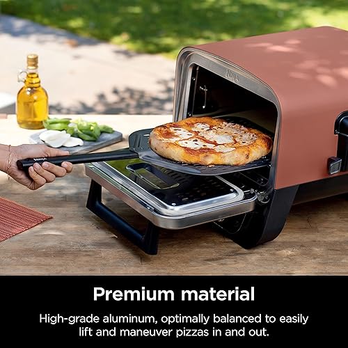 Ninja Woodfire Outdoor Perforated Pizza Peel, Compatible with Ninja Woodfire Outdoor Oven (OO100 Series), Hanging Drawstring, Aluminum, Grey/Black, XSKOPPLC