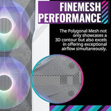 Cooler Master TD500 Mesh V2 White Mid-Tower Case, Polygonal Mesh, 3X 120mm ARGB Fans, USB Gen 2 Type C