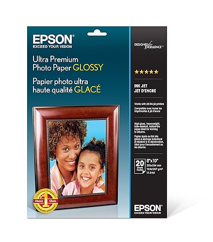 Epson S041946 Ultra Premium Glossy Photo Paper, 8 X 10, 20 Sheets Ink