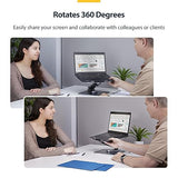StarTech.com Telescopic Laptop Stand, 360 Swivel Base, Rotating Computer Riser for Desk, Adjustable Height/Tilt, Max 11lb/5kg