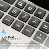 JLab Epic Wireless Keyboard, Black, 108 Keys, Connect Via Bluetooth or USB Wireless Dongle, Multi-Device Toggle, Soft Touch Keys, Smart Media Knob, Custom User Profiles, Rechargeable