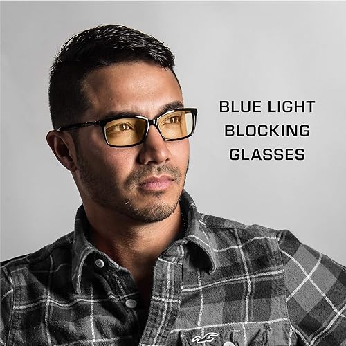 GUNNAR - Blue Light Reading Glasses - Blocks 65% Blue Light - Haus, Onyx, Amber Tint, Pwr +2.0