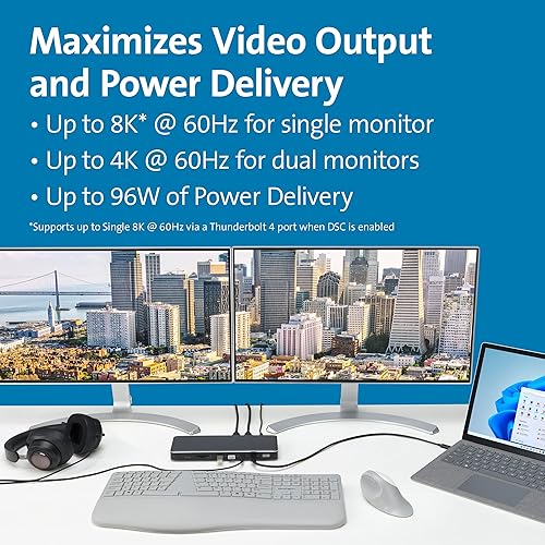 Kensington SD5765T Thunderbolt™ 4 Dual 4K Docking Station (DFS) – up to 100W Charging (K34112NA)