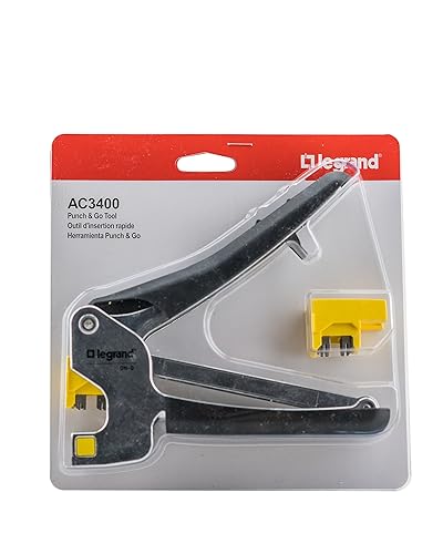 Legrand - OnQ Punch and Go Tool RJ45 Tool for Keystone Insert with RJ45 Keystone Jack for Quick Connection, 1 Count, AC3400, Black RJ 45 Tool