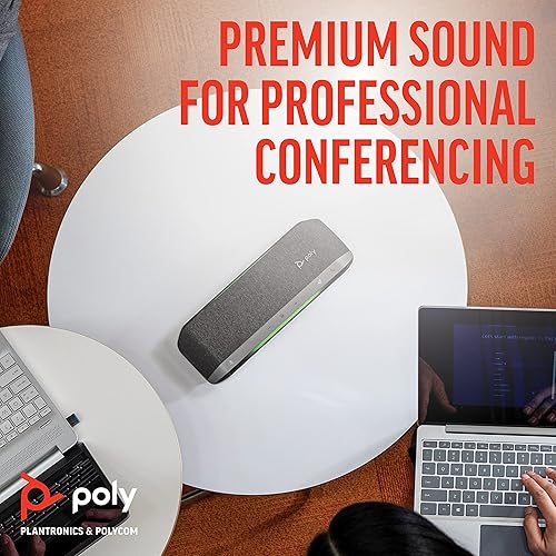 Poly - Sync 40 Smart -Speakerphone (Plantronics) - Flexible Work Spaces - Connect to PC/Mac via Combined USB-A/USB-C -Cable and Smartphones via -Bluetooth - Works with Teams, Zoom & More