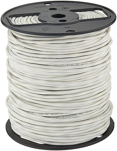 C2G 29207 18 AWG Bulk Speaker Wire - Shielded, Plenum CMP-Rated, White Jacket (500 Feet, 152.4 Meters) White 500 Feet Plenum