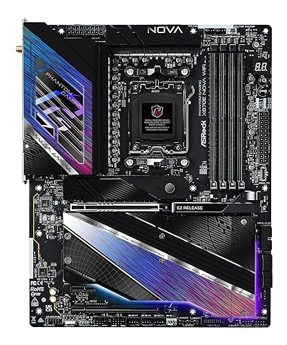 ASRock Phantom Gaming X870E Nova WiFi Socket AM5 AMD Ryzen DDR5 DIMMs 8200 MHz 256 GB ATX Motherboard USB4