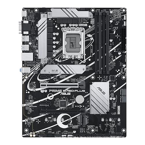 ASUS Prime B760-PLUS Intel® B760(13th and 12th Gen) LGA 1700 ATX Motherboard with PCIe 5.0, DDR5, 3X PCIe 4.0 M.2 Slots, Realtek 2.5Gb Ethernet, DisplayPort, VGA, HDMI Support, Aura Sync